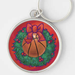 Porte-clés Basket-ball à l'intérieur de la couronne de Noël