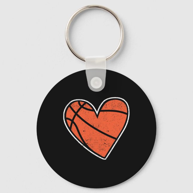 Porte-clés Basket-ball Coeur Panier Joueur Coach Coup d'entra (Recto)