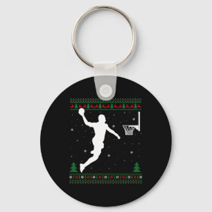 Porte-clés Basket-ball Dunking Xmas Ugly Basketball Joueur Ch