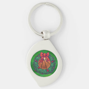 Porte-clés Basket-ball en couronne de Noël