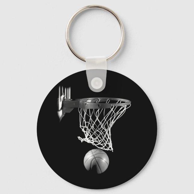Porte-clés Basket-ball noir et blanc (Recto)