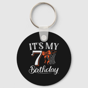 Porte-clés Basket-ball Orange Coquette C'est ma fille de 7 an