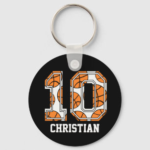 Porte-clés Basket-ball personnalisé numéro 10