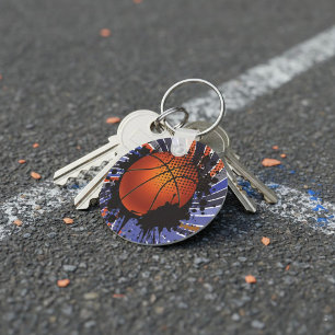 Porte-clés Basket-ball urbain abstrait Grunge Rétro Sports