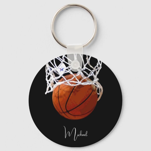 Porte-clés Basket-ball Votre nom (Recto)