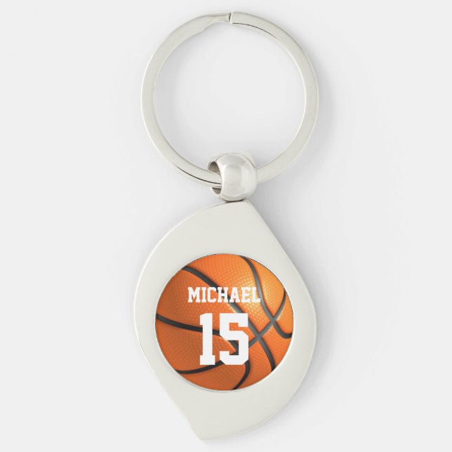 Porte-clés Basket-ball Votre nom (Devant)