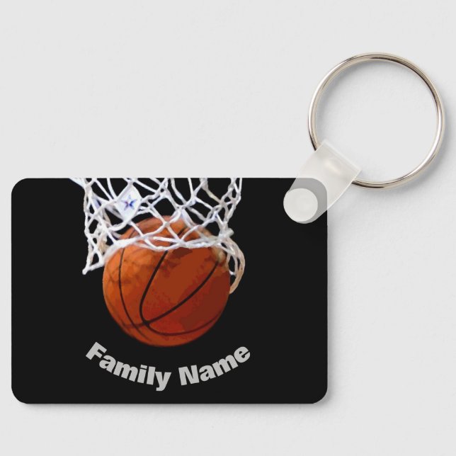 Porte-clés Basket-ball Votre nom (Recto)