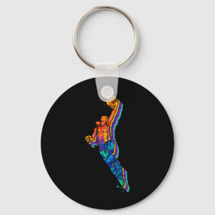 Porte-clés Basketball coloré Dunk Sport Abstrait Art Tank