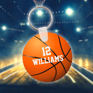 Porte-clés Basketball Personnalisé avec Nom et Numéro