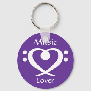 Porte-clés Bass Clef Heart Music Porte - clé