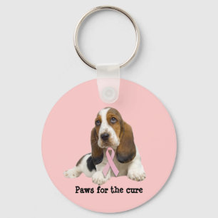 Porte-clés Basset Hound  Breast Cancer Keychain