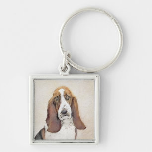 Porte-clés Basset Hound Peinture - Cute Original Chien Art