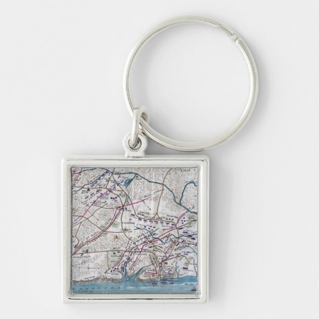 Porte-clés Bataille de Shiloh - Guerre civile Carte panoramiq (Devant)