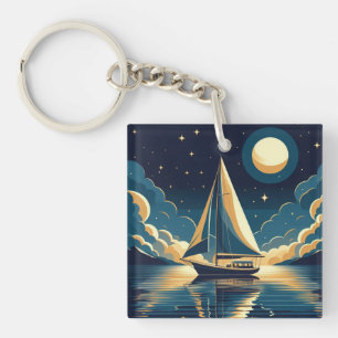 Porte-clés Bateau à voile la nuit