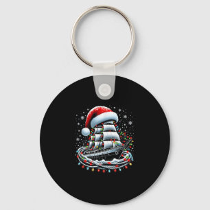 Porte-clés Bateau de croisière en voile de Noël entouré B