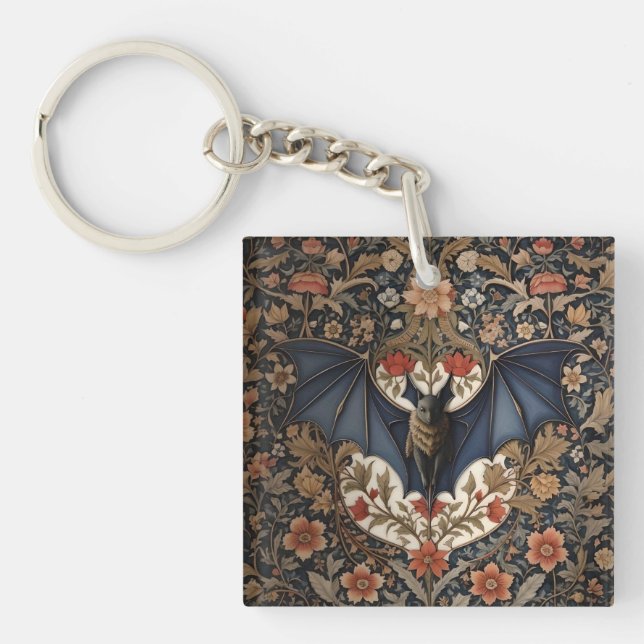 Porte-clés Bateau volant - Moderne William Morris Floral (Devant)