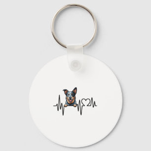 Porte-clés Battement de coeur de chien de bétail australien E