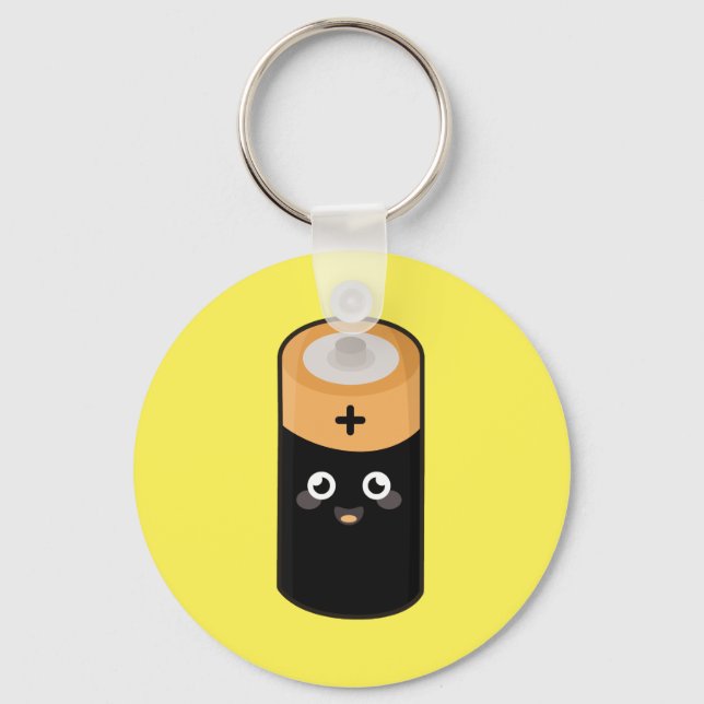 Porte-clés Batterie Kawaii (Recto)