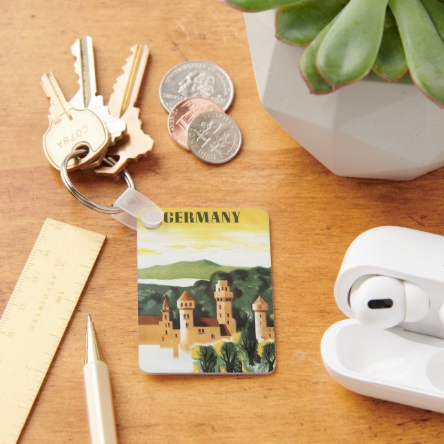Porte-clés Bavière, Allemagne, Château allemand Vintage voyag (Bureau)