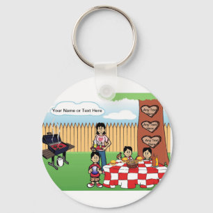 Porte-clés BBQ Familial Personnalisé, Maman célibataire, 3 Ga