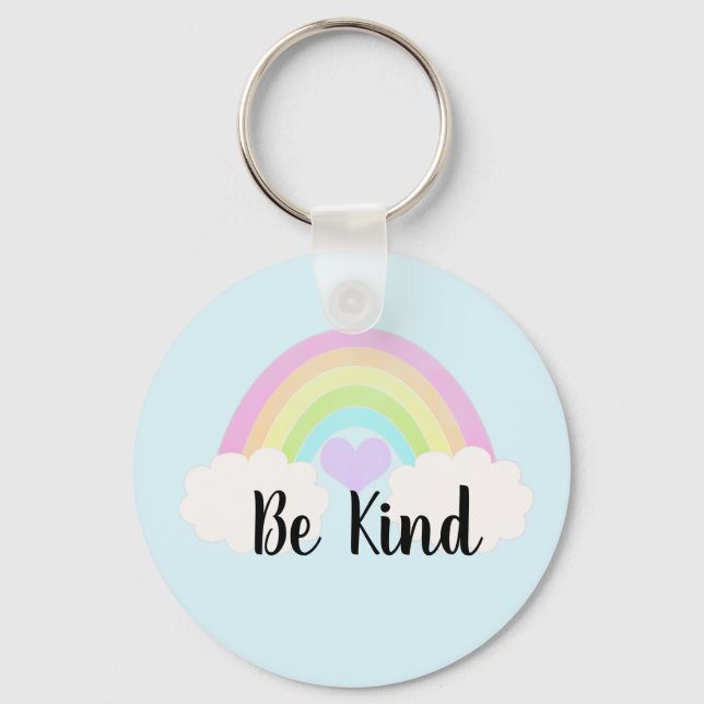Porte-clés Be Kind Pastel Aquarelle Rainbow (Recto)