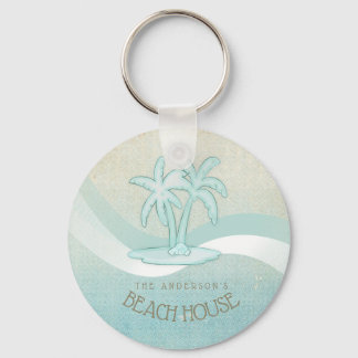Porte-clés Beach House Palm Trees Aqua ID623