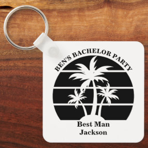 Porte-clés Beach Palm Tree Bachelor Party Groomsmans
