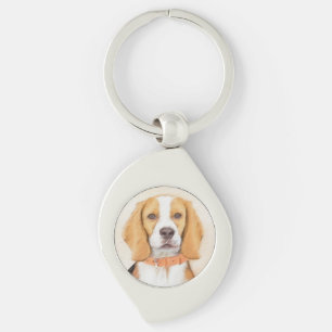 Porte-clés Beagle Hound Dog Peinture Animal Art original