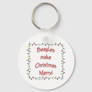 Porte-clés Beagles font Noël Joyeux Porte - clé