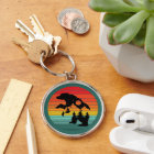 Bear Silhouette Bande Retro Sunset