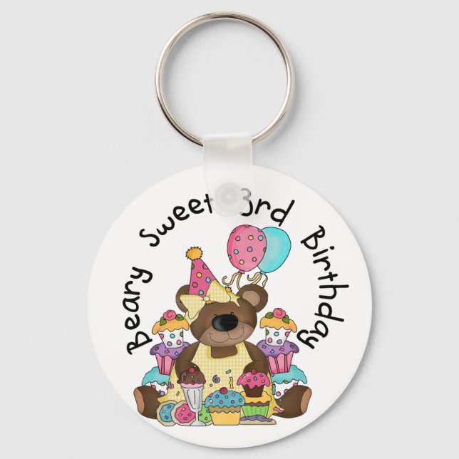 Porte-clés Beary Sweet 3e Anniversaire Tshirts et cadeaux (Recto)