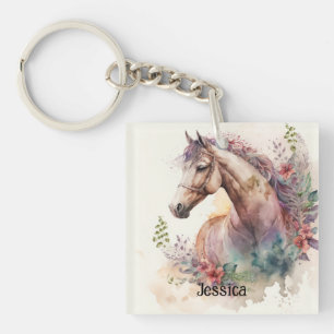 Porte-clés Beau Amoureux des animaux d'aquarelle