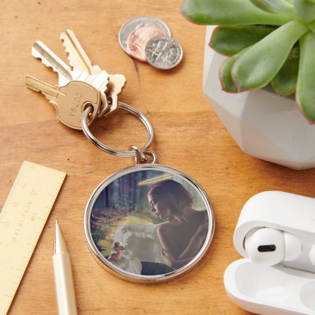 Porte-clés Beau ange avec Imaginaire Fairy Art (Bureau)