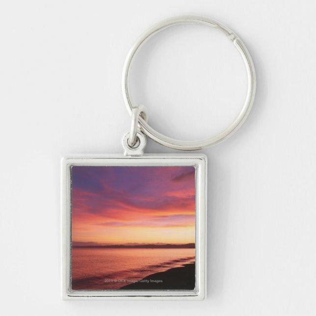 Porte-clés Beau coucher du soleil à la plage (Devant)