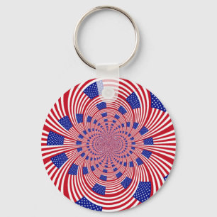Porte-clés Beau drapeau américain Extraordinaire Kaleidoscope
