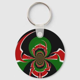 Porte-clés Beau drapeau Kenya noir rouge vert couleur design