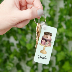 Porte-clés Beau gâteau de fête de Glam brillant