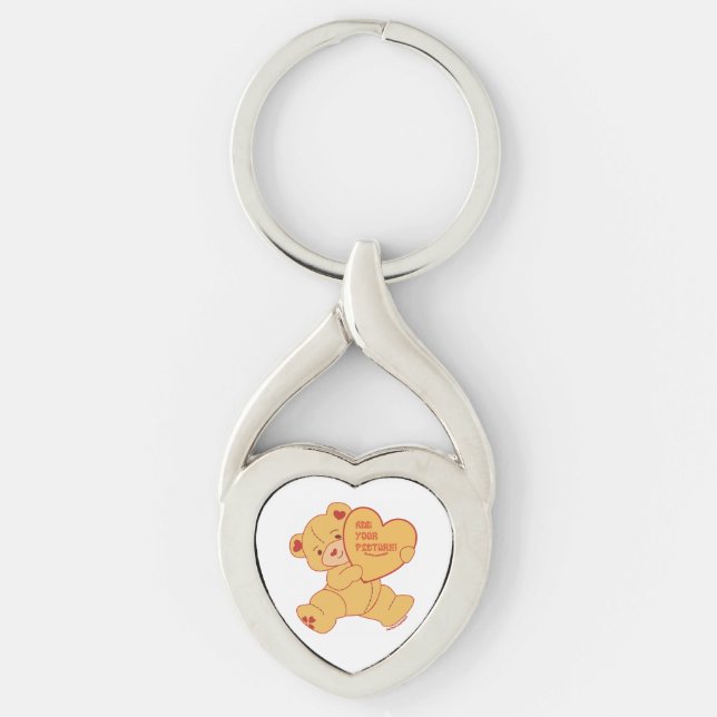 Porte-clés Beau Maigre Ours Rouge Couleur Compact Miroir (Devant)