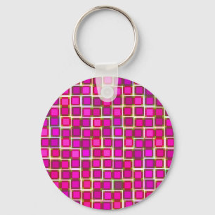 Porte-clés Beau Motif de Carrelage Abstrait en rose