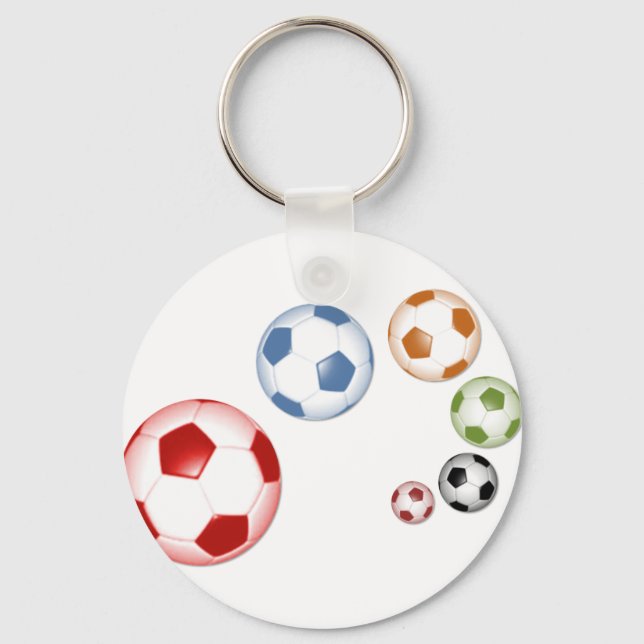 Porte-clés Beau soccer (football) ensemble de balles (Recto)