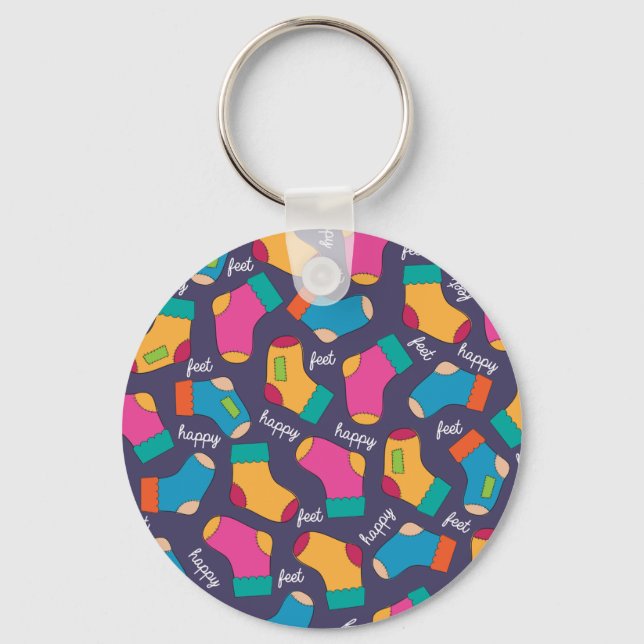 Porte-clés Beaucoup De Chaussettes Joyeux Pieds Porte - clé (Recto)