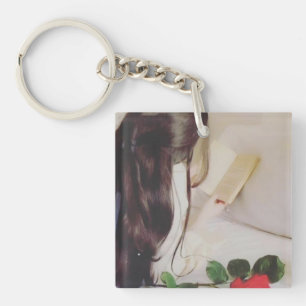 Porte-clés Beauté Fille Magnifique Rose Livre Port