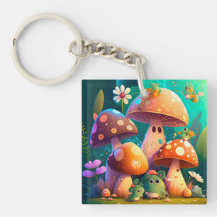 Porte-clés Beaux champignons mignons