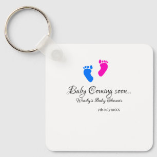 Porte-clés Bébé à venir bientôt baby shower bleu rose bébé pi