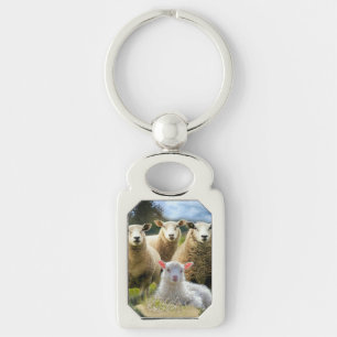 Porte-clés Bébé agneau mouton troupeau troupeau troupeau