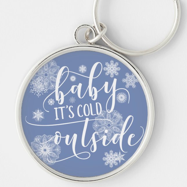 Porte-clés Bébé c'est froid dehors Noël (Devant)