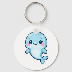 Porte-clés Bébé dauphin bleu Kawaii