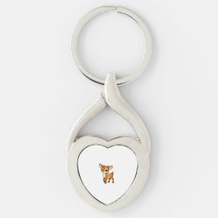 Porte-clés Bébé Faon Mignon Dessin Animé Illustration de Cerf