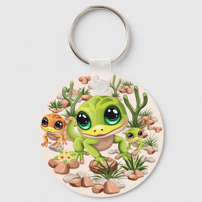 Porte-clés Bébé Geckos jote personnages de dessin (Recto)