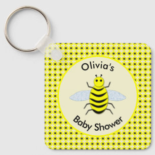 Porte-clés Bébé jaune mignon abeille Baby shower neutre